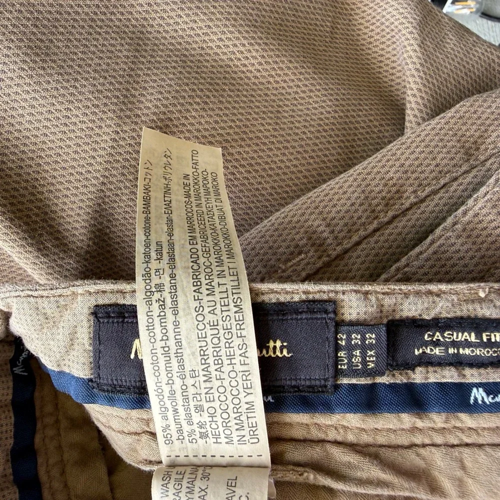 Massimo Dutti Casual Fit Textured Cotton Blend Chino Pants Tan 32x30 - Picture 9 of 15